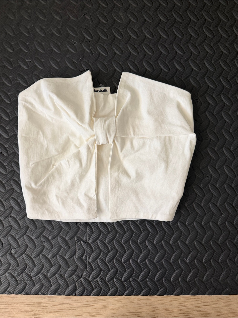 Cream Strapless Bow Crop Top